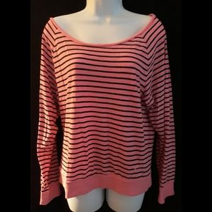 Long sleeve striped Victoria secret pink top